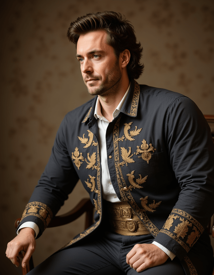 model as 17th Century French King