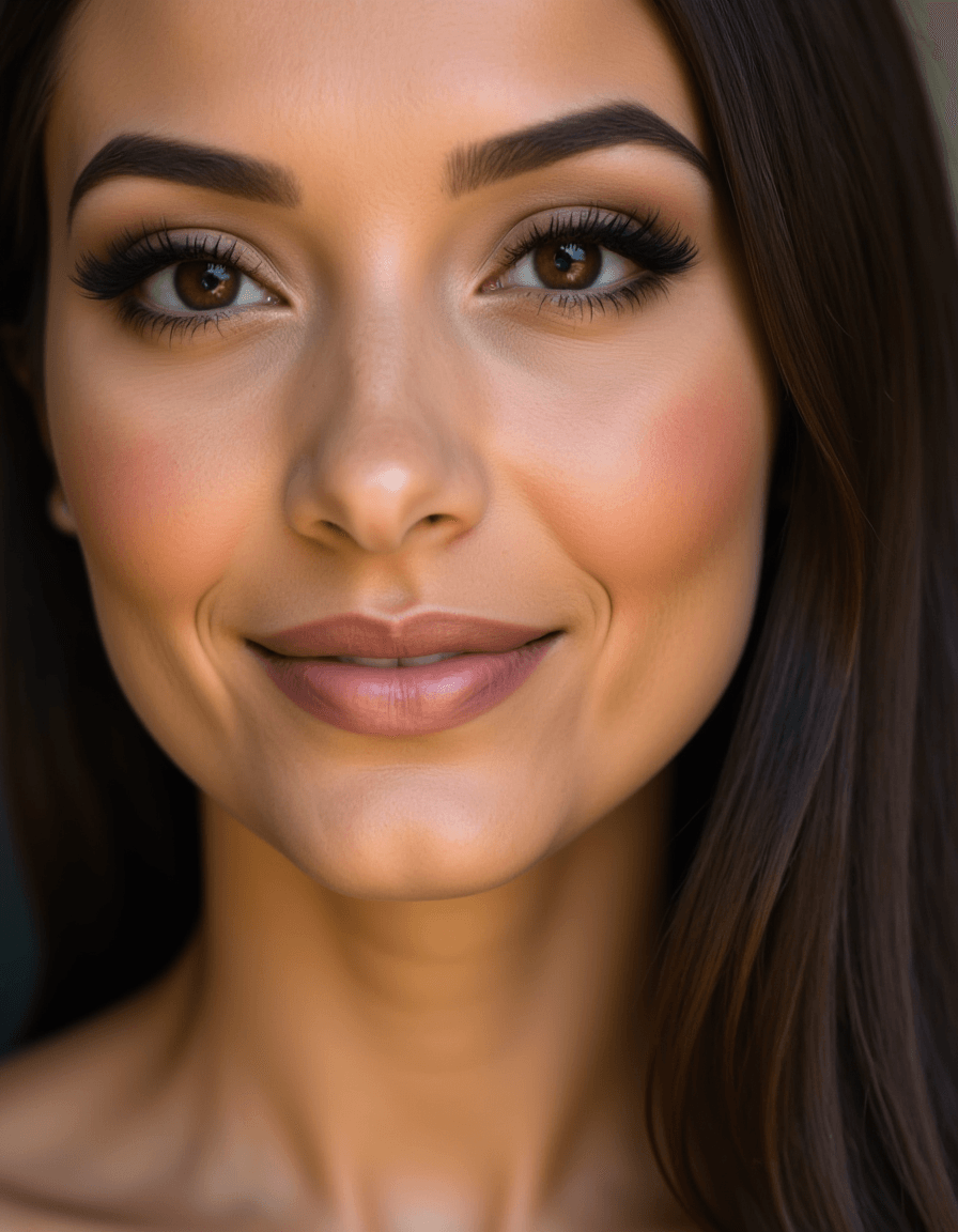 close up of model with thick eyeliner makeup